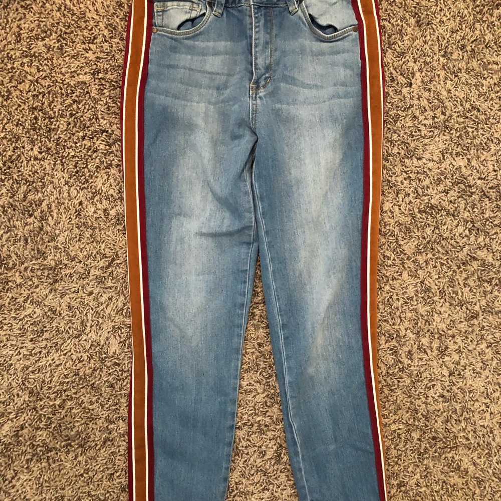 Striped skinny jean size 4